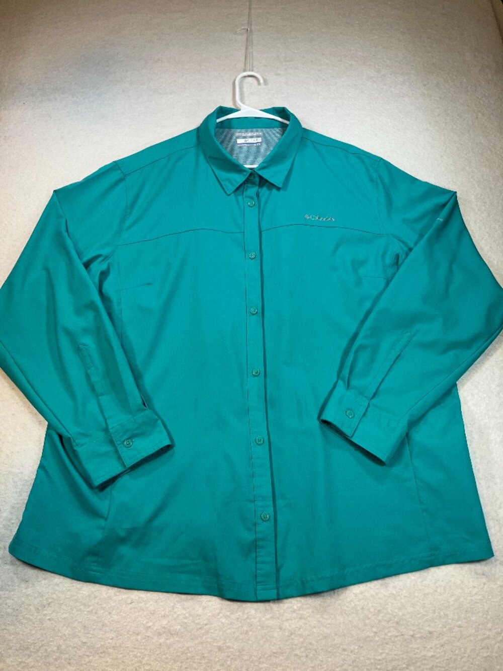 Columbia Omni-Shade Long Sleeve Green Shirt Mens 3XL